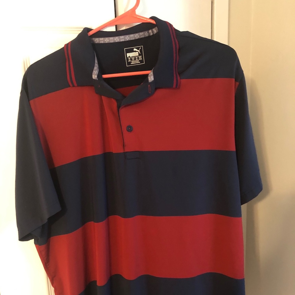 Striped Puma golf polo